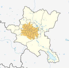 Mapa konturowa obwodu miejskiego Sofia, w centrum znajduje się punkt z opisem „Muzeum Narodowe Ziemia i Człowiek”