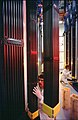 Image 64Nuclear fuel assemblies being inspected before entering a pressurized water reactor in the United States (from Nuclear power)