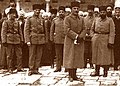 Mustafa Kemal Pascià, Enver Pascià e Cemal Pascià mentre ispezionano il fronte a Damasco nel 1917