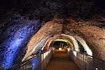 Dépôts de sel sur les murs d'une galerie de la mine de sel de Khewra