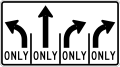 R3-H8dc Lane Use Control Sign (L-T-R-R)