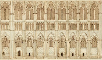 Élévation de la nef Dessin de Jacques Cellier (1583-1587 BnF Ms. Fr. 9152.