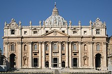 Fa�ade of the St. Peter's Basilica in Vatican City.