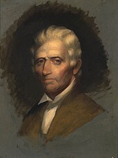 Daniel Boone (1820 erstelltes, unvollendetes Ölgemälde von Chester Harding, das einzige zu Boones Lebenszeiten erstellte Porträt)