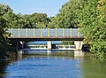 Blick von der Hausener Nidda-Brücke aufs Hausener Wehr