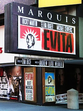 Evita in het Marquistheater op Broadway