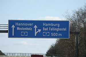 Die A 27 vor dem Dreieck Walsrode