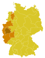 Kirkeprovinsen Köln, med erkebispedømmet fremhevet