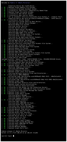 使用systemd的Fedora 17启动信息