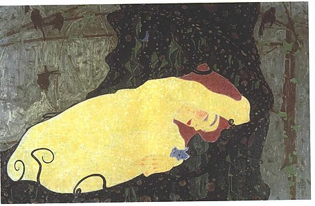 Egon Schiele, Danaé (1909), localisation inconnue.