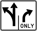 R3-H8bj Lane Use Control Sign (LT-R)