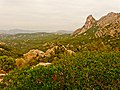 Blick vom San Pantaleo Massiv nach Norden über die östliche Gallura zum Golf Baja di Arzachena