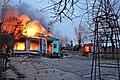 Aire de jeu à Kherson après un bombardement russe, 24 février 2023.