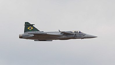 Avi�n de caza Gripen F-39E de la Fuerza A�rea Brasile�a.