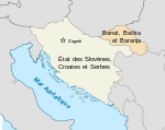 Carte de l'État des Slovènes, Croates et Serbes.