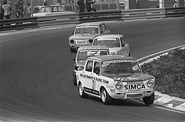 Lammers in de Simca op Zandvoort.