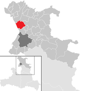 Lage der Gemeinde Anthering im Bezirk Salzburg-Umgebung (anklickbare Karte)