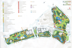 Ter plaatse aanwezige plattegrond van het park