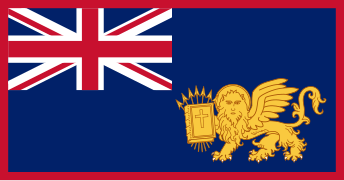 Bandera del protectorado brit�nico de las Islas J�nicas (1817-1864).