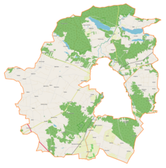 Mapa konturowa gminy wiejskiej Gostynin, u góry nieco na lewo znajduje się punkt z opisem „Aleksandrynów”