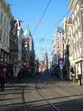 Reguliersbreestraat met de Munttoren aan het einde