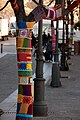 Yarn bombing in der Stadt Madrid (Februar 2012).