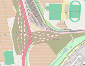 Übersichtskarte Autobahndreieck Erlenbruch