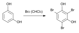 Herstellung von 2,4,6-Tribromresorcin durch Bromierung von Resorcin in Chloroform