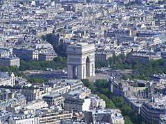 14 de agosto de 2009: El Arco de Triunfo visto desde la Torre Eiffel