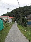 大志生木隧道 日鉱大志生木駅を出るとトンネルがある。併走している国道197号は山を削った切り通しになっており歩道は車道と白線で区切られただけである。このトンネルは危険な国道を避けるための人道として今も壁面の補修や蛍光灯の整備が行われ、地元の人に利用されている。