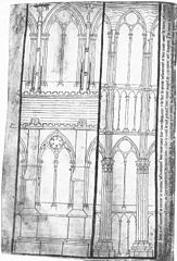 Élévation de la nef dessinée dans le Carnet de Villard de Honnecourt.