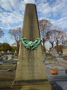 Tombe de Henri Blondeau au cimetière ancien d'Asnières (92)