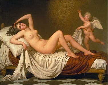 Adolf Ulrik Wertmüller, Danaé et la pluis d'or (1787), Stockholm, Nationalmuseum.