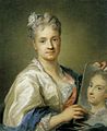 Rosalba Carriera, "Autoretrat de la pintora italiana Rosalba Carriera aguantant un retrat de la seva germana", 1715. Pastel sobre paper. Galleria degli Uffizi, Flor�ncia