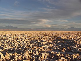 Puesta del sol en el Salar.