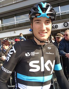 Moscon bij de start van Nokere Koerse 2016.