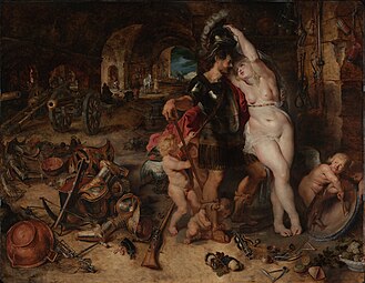 Collaboration of Peter Paul Rubens and Jan Brueghel il Vecchio, Return from War: Mars Disarmed by Venus 1610