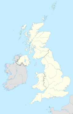 Mapa konturowa Wielkiej Brytanii, po prawej nieco na dole znajduje się punkt z opisem „Bradford”