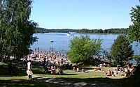 O Mälaren em Mälarhöjdsbadet