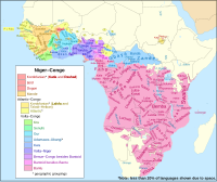 Localisation des langues nigéro-congolaises.