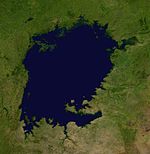 Le lac Victoria vu depuis l'espace.