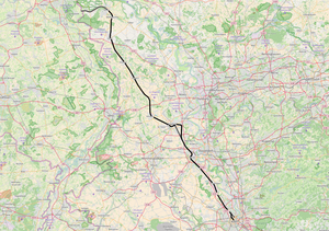 Spoorlijn Keulen - Kranenburg op de kaart