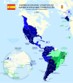 Imperios español y portugués en 1790.