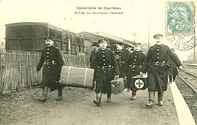 Arrivée des sauveteurs allemands.