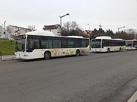 Mercedes Citaro GNC n°394 et Mercedes Citaro II GNC n°493 en gare routière de Massy-Palaiseau.