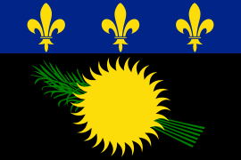 Drapeau historique non officiel de la Guadeloupe[158].