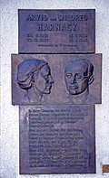 Placa conmemorativa na casa onde viviron Arvid e Mildred Harnack, no 61 Hasenheide, Neuk�lln, de Berl�n.