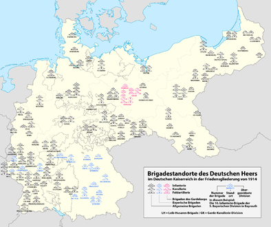 Emplacements des brigades allemandes.