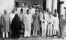 Group photo outside a building