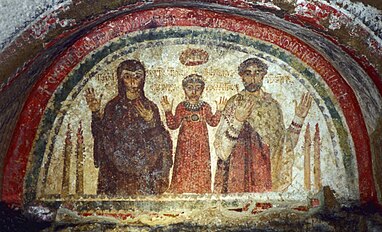 Fresque dans les catacombes de San Gennaro.